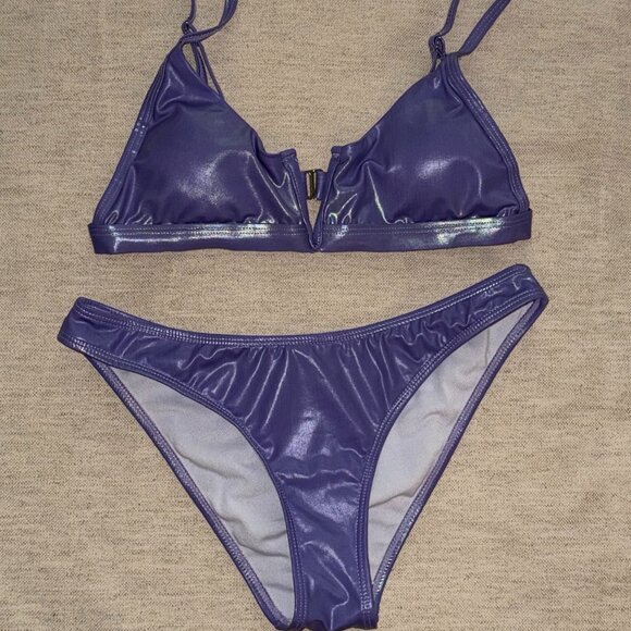 Purple Bikini Set by Shekini (Size Small) - Mermaid Iridescent Look - Picture 5 of 10